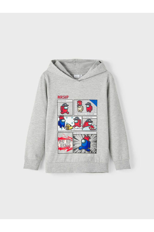 Among Us Baskılı Kapüşonlu Sweatshirt-Erkek Çocuk-Günlük