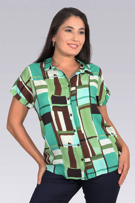 بلوزة بنقشة ذات قصة مريحة وأكمام منسدلة من تصميم تولغا ساراتش أوغلو