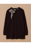 büyük beden fular yakalı sweatshirt10002522314010