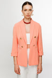 Ekol Minimalist 3/4 Kol Çift Düğmeli Kadın Ceket - Günlük ve Şık