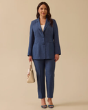 Gala-xi Minimalist Uzun Kol Kadın Keten Ceket - Günlük & İş