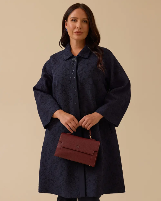 büyük beden desenli jakar kap Gala-Xi