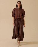 جاكيت من جلد الغزال بتفاصيل الكشكشة