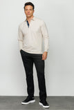 Desen Minimalist Uzun Kol Polo Yaka Erkek Sweatshirt - Rahat ve Şık