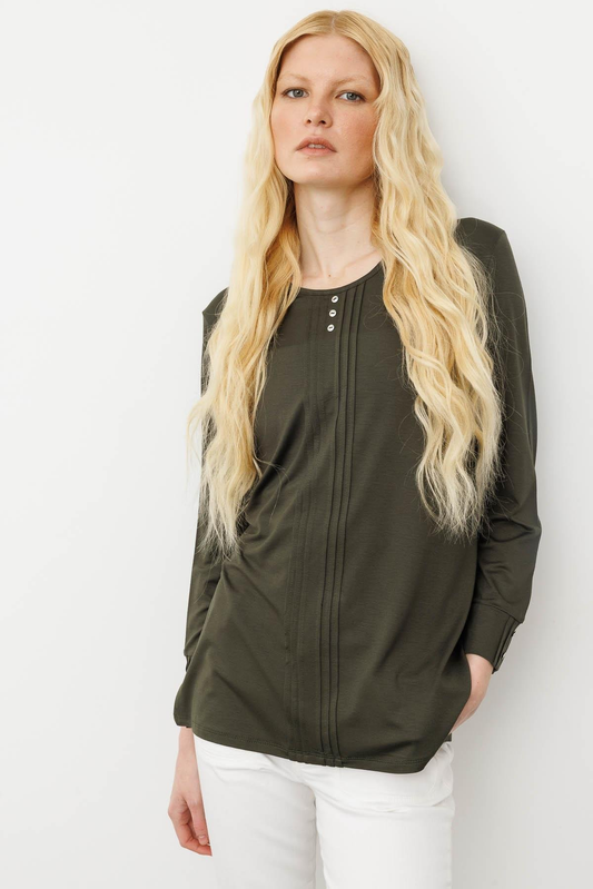 Desen Minimalist Oversize Uzun Kol Kadın Bluz - Rahat ve Şık