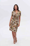 فستان ميدي بأكمام قصيرة بنقشة جلد النمر من كانيل - أناقة يومية