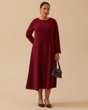 فستان ميدي أساسي بمقاسات كبيرة - غالا-شي