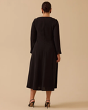 فستان ميدي أساسي بمقاسات كبيرة - غالا-شي