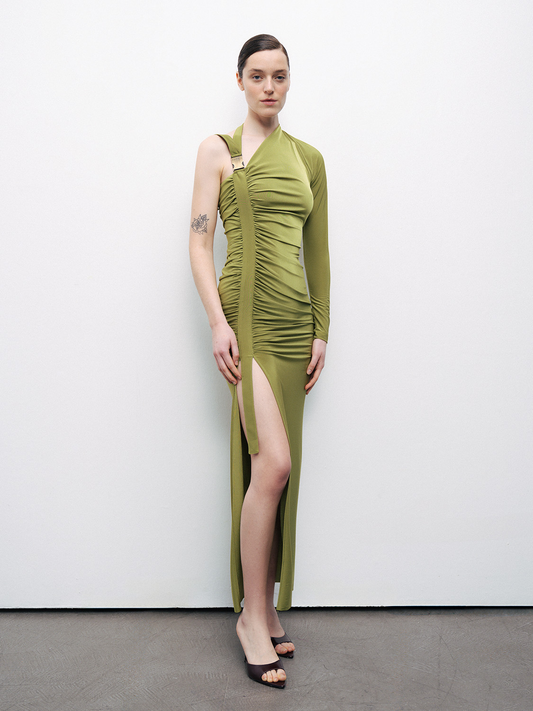 فستان سهرة ماكسي بأكمام واحدة - نوكترن