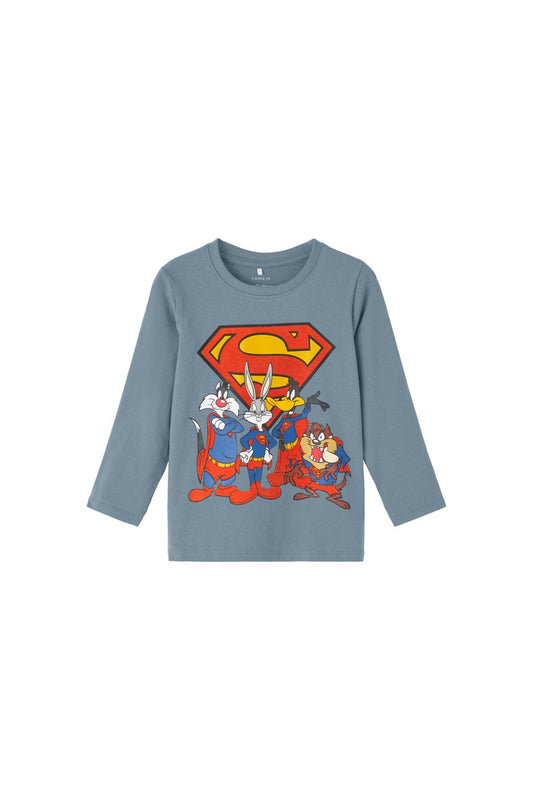 Erkek Çocuk Uzun Kol Sweatshirt-Süper Kahraman Baskı-Günlük