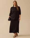 تنورة جالا-كسي متوسطة الطول بتصميم بسيط - أناقة يومية