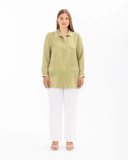 قميص طويل الأكمام مطرز بالخرز من جالا-كسي بمقاسات كبيرة