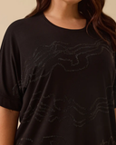 Gala-xi Kadın Büyük Beden Taş Detaylı T-Shirt 10002512414007