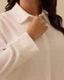 قميص غالا-شي ذو المقاسات الكبيرة والمطرز بالخرز