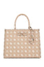 Guess Kadın Monogram Desenli Suni Deri Tote Çanta Çift Saplı Omuz Çantası