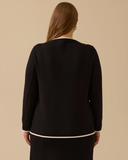 büyük beden biye detaylı düğmeli hırka Gala-Xi