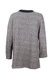 Gala-xi Minimalist Herringbone Desen Midi Uzun Kol Kadın Hırka