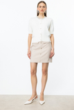 On Minimalist Kadın Hırka - Kısa Kol Taş Detaylı - Crop