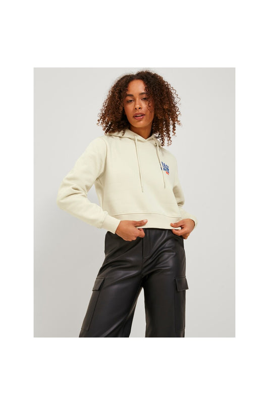 Jack&Jones JJXX Kadın Oversize Crop Kapüşonlu Sweatshirt - Minimalist Stil