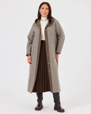 جاكيت بغطاء رأس بنقشة مربعات بمقاسات كبيرة من Gala-Xi