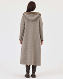 جاكيت بغطاء رأس بنقشة مربعات بمقاسات كبيرة من Gala-Xi