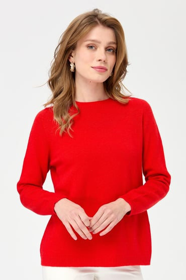 نمط سترة صوفية كلاسيكية برقبة دائرية للنساء