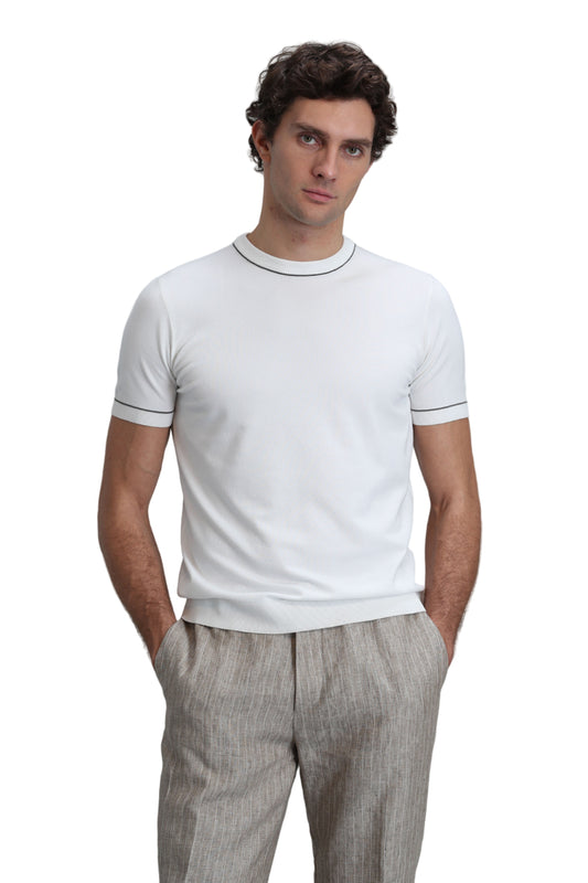 Lufian Minimalist Kısa Kol Erkek Kazak - Rahat ve Şık Günlük Stil