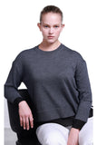 Sempre Oversize Yuvarlak Yaka Uzun Kol Kadın Kazak - Minimalist Tasarım