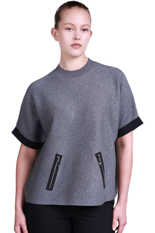 Sempre Oversize Minimalist Kadın Kazak - Kısa Kol - Günlük