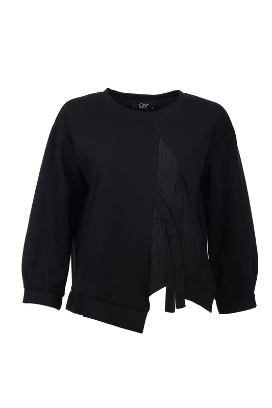 Kırışık Kumaş Detaylı Sweat On