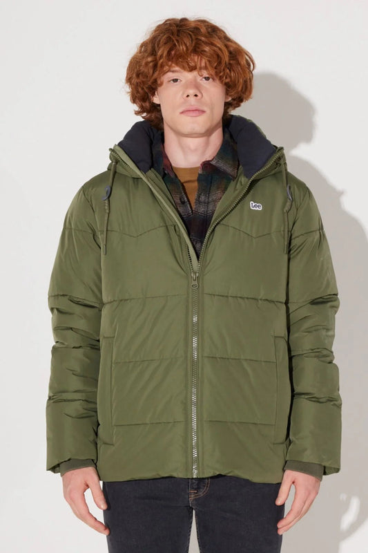 Lee Erkek Kapüşonlu Oversize Şişme Mont - Kışlık