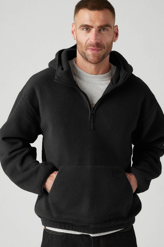 Levi's Oversize Kapşonlu Fermuarlı Polar Erkek Sweatshirt - Trend