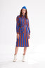 Naar Minimalist Çizgili Uzun Kol Midi Elbise - Günlük Şıklık