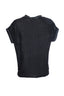 On Oversize V Yaka Kısa Kol Minimalist Kadın Bluz