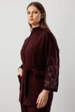 On Kolları Taşlı Kuşaklı Triko Hırka 26KON60902