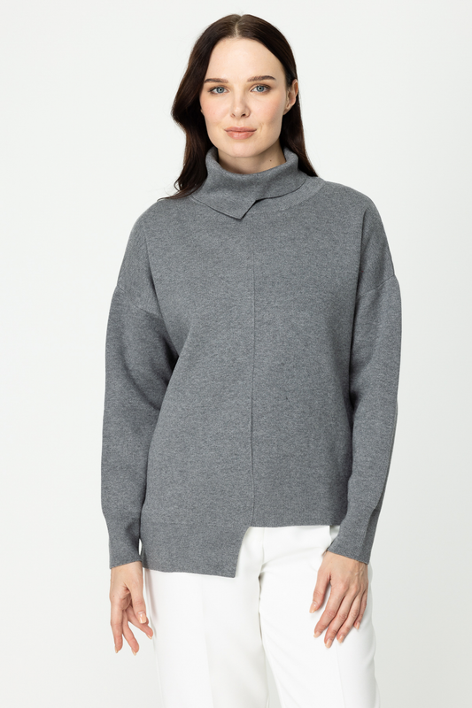 On Minimalist Boğazlı Oversize Kadın Kazak - Şık ve Rahat