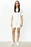 On Oversize Mini Elbise - Kısa Kol, Yuvarlak Yaka, Minimalist Stil