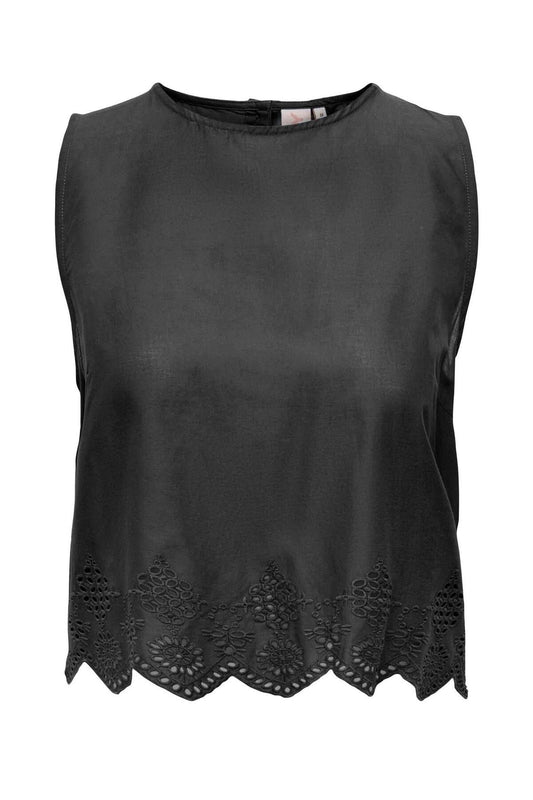 Only Minimalist Crop T-Shirt Yuvarlak Yaka Kolsuz Yazlık Günlük