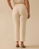 بنطلون نسائي بمقاسات كبيرة بتفاصيل ثنيات وجيوب من Gala-Xi