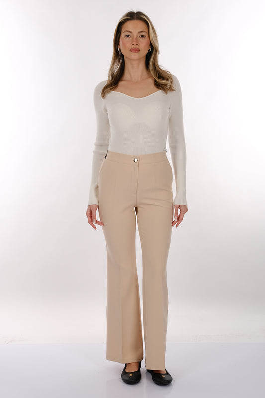 Modiva Minimalist Yüksek Bel Midi Kadın Pantolon - Günlük & Ofis Şıklığı