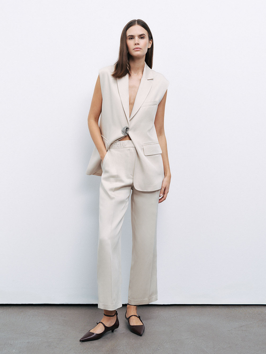 Nocturne Minimalist Crop Pantolon - Günlük & Ofis Şıklığı