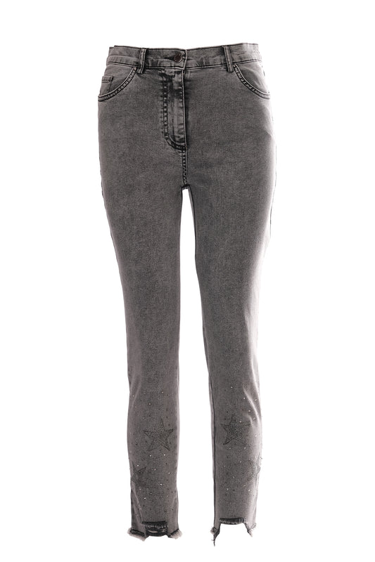 Seleste Yıldız Detaylı Midi Jean Pantolon - Minimalist Stil