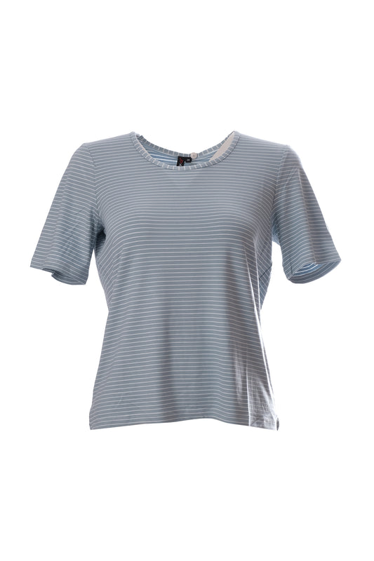 Canel Minimalist Çizgili Kısa Kol Kadın T-Shirt - Günlük Kullanım