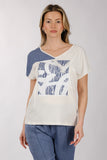 Daido Oversize V Yaka Kısa Kol Kadın T-Shirt - Minimalist Stil