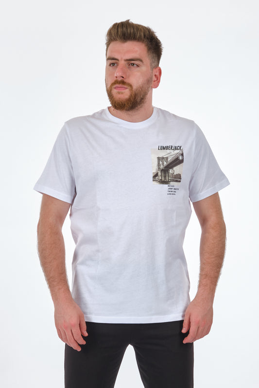 Lumberjack Oversize Erkek T-Shirt - Brooklyn Köprüsü Baskılı