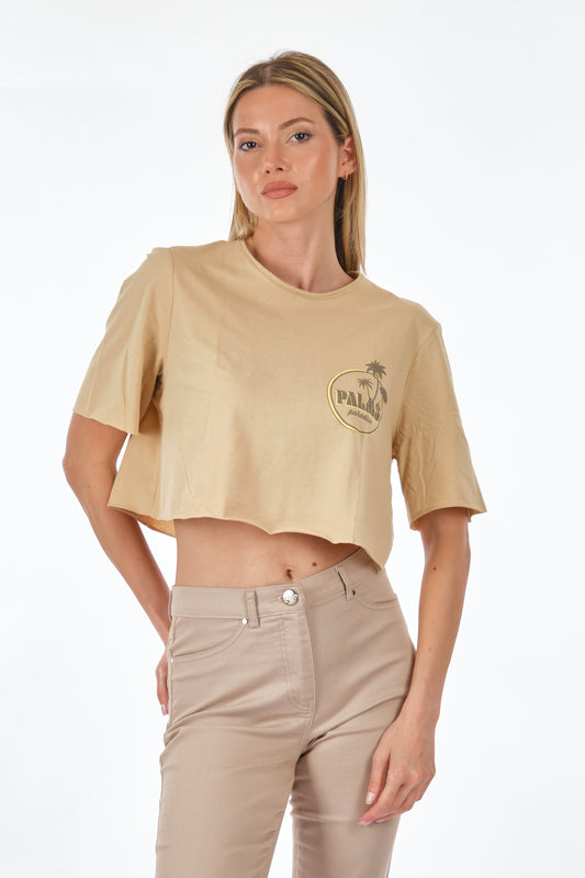Only Oversize Crop T-Shirt - Kısa Kol, Yuvarlak Yaka, Günlük Kullanım