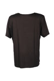 Vedi-Büyük Beden V Yak Taş Detaylı Kadın T-Shirt 25YXD5098