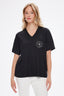 Taş Boncuk Aplikeli V Yaka Tshirt UW27TSH096
