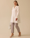 تونيك مطرز بأزرار وخرز بمقاسات كبيرة - غالا-شي