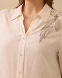 تونيك مطرز بأزرار وخرز بمقاسات كبيرة - غالا-شي